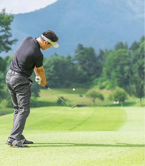 ゴルフをしている様子